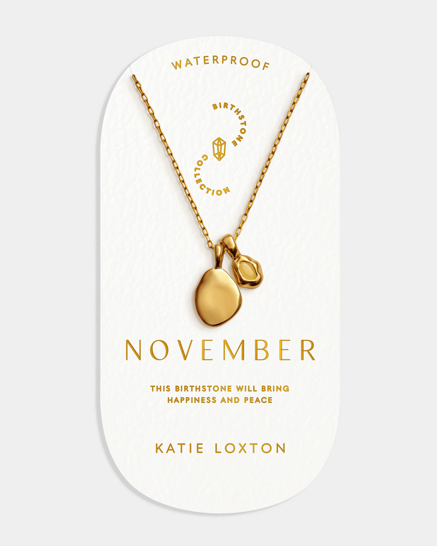 'November' Waterproof Gold Birthstone Necklace¬†