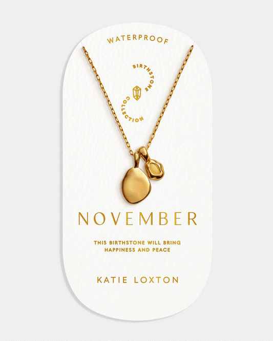 'November' Waterproof Gold Birthstone Necklace¬†