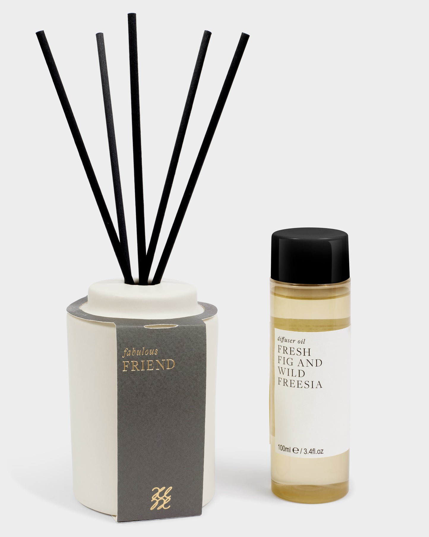 Ceramic Sentiment Reed Diffuser 'Fabulous Friend' in Fresh Fig and Wild Freesia