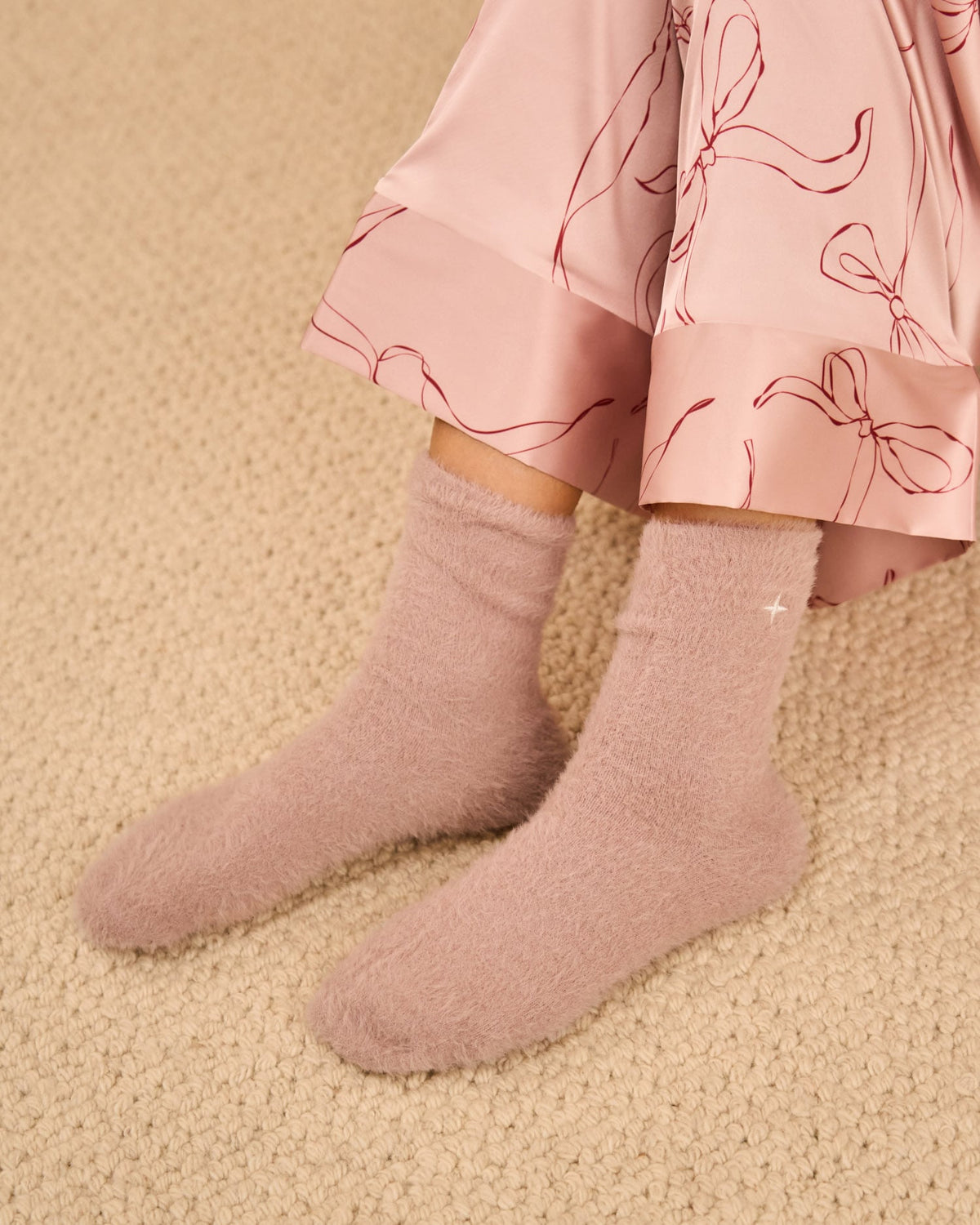 Gift Boxed Fluffy Star Socks in Pink