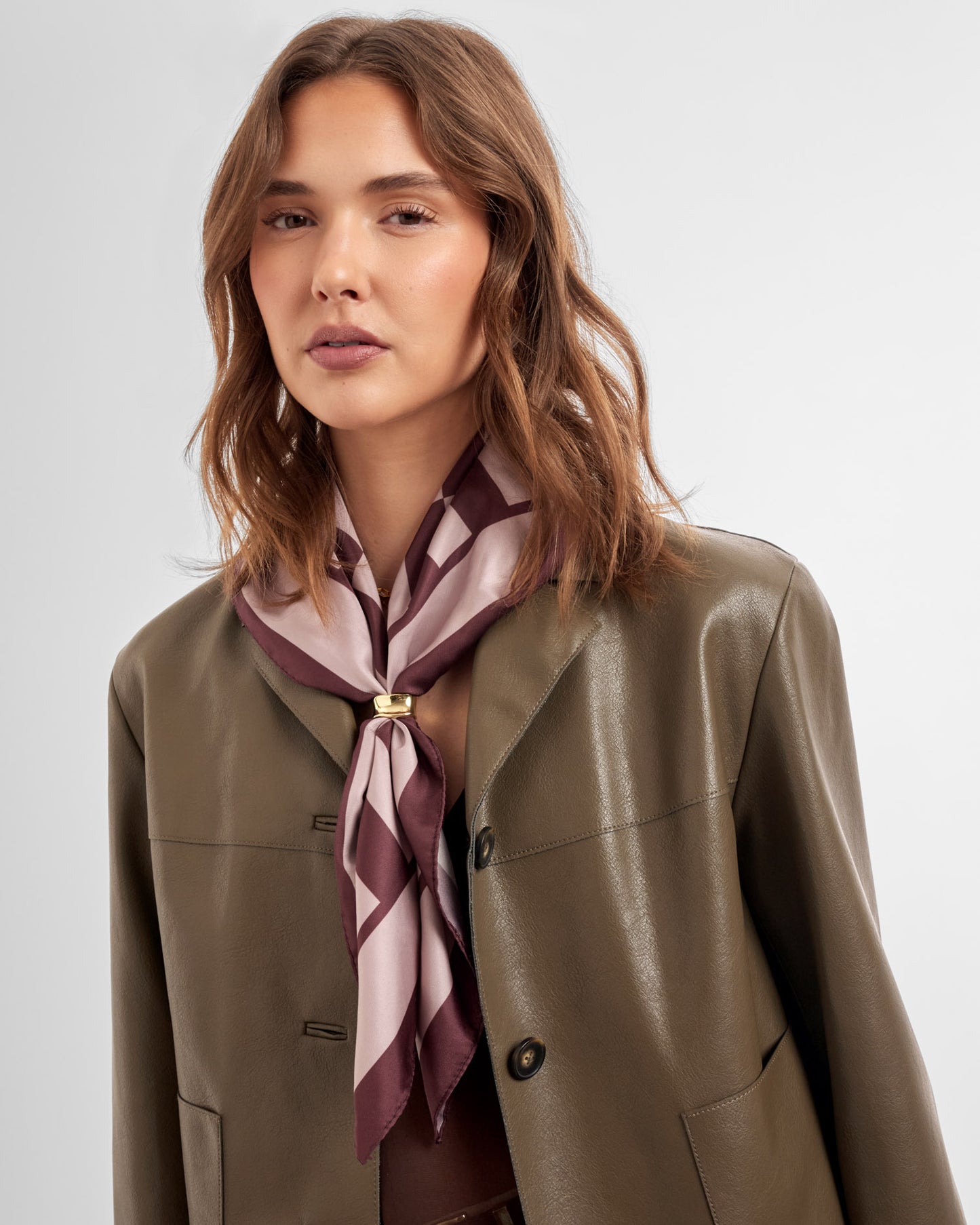 Check Satin Multiway Scarf in Pink and Cherry