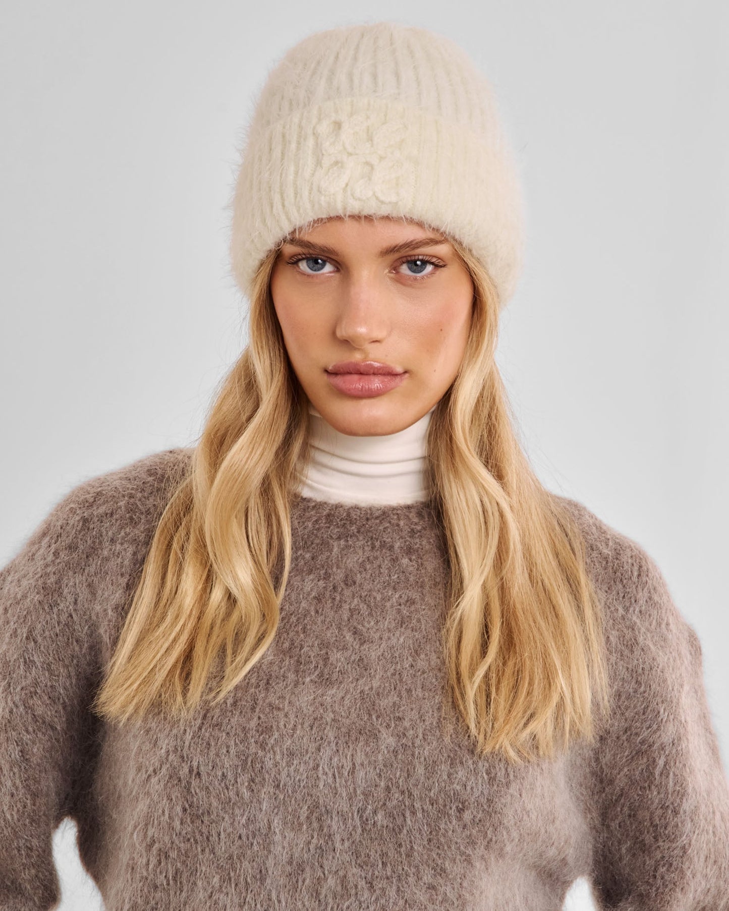 Logo Appliqué Hat in Off White