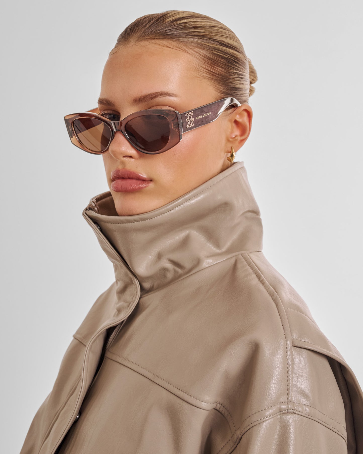 Rimini Cat-Eye Sunglasses in Transparent Chocolate