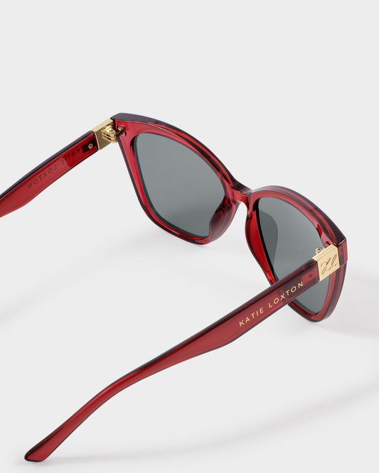 Mykonos Oversized Cat-Eye Sunglasses in Transparent Dark Cherry