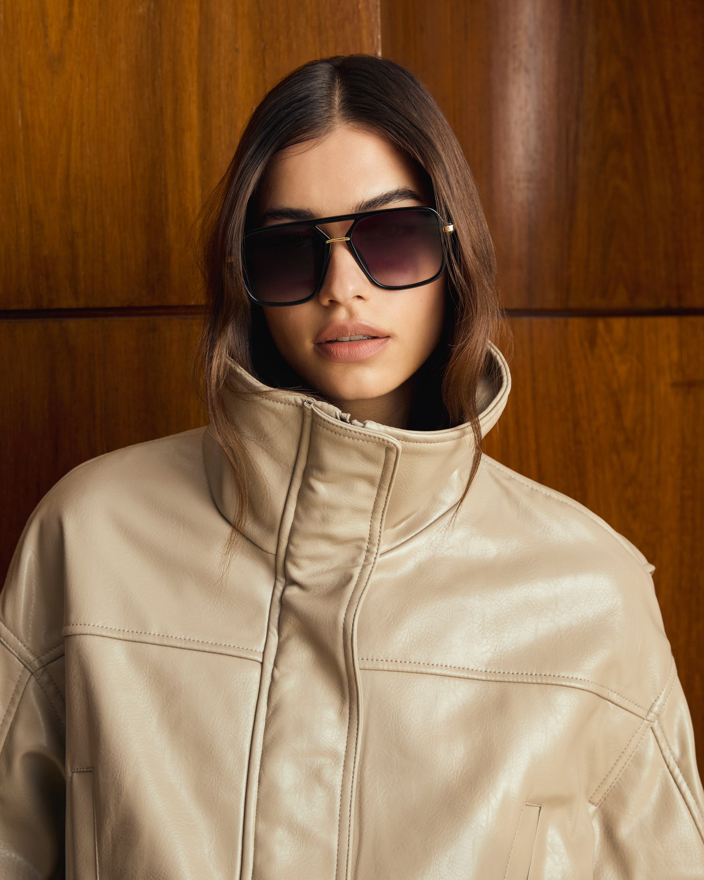 St. Moritz Aviator Sunglasses in Black