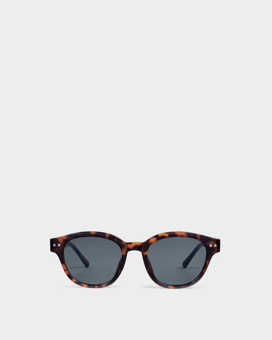 Bologna Round Square Sunglasses in Dark Tortoiseshell