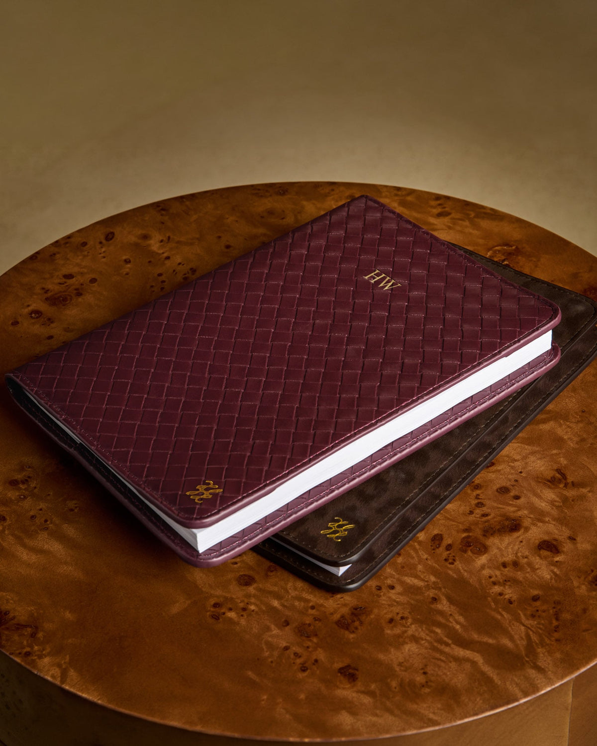 Woven Notebook Cover and A5 Lined Notepad in Cherry
